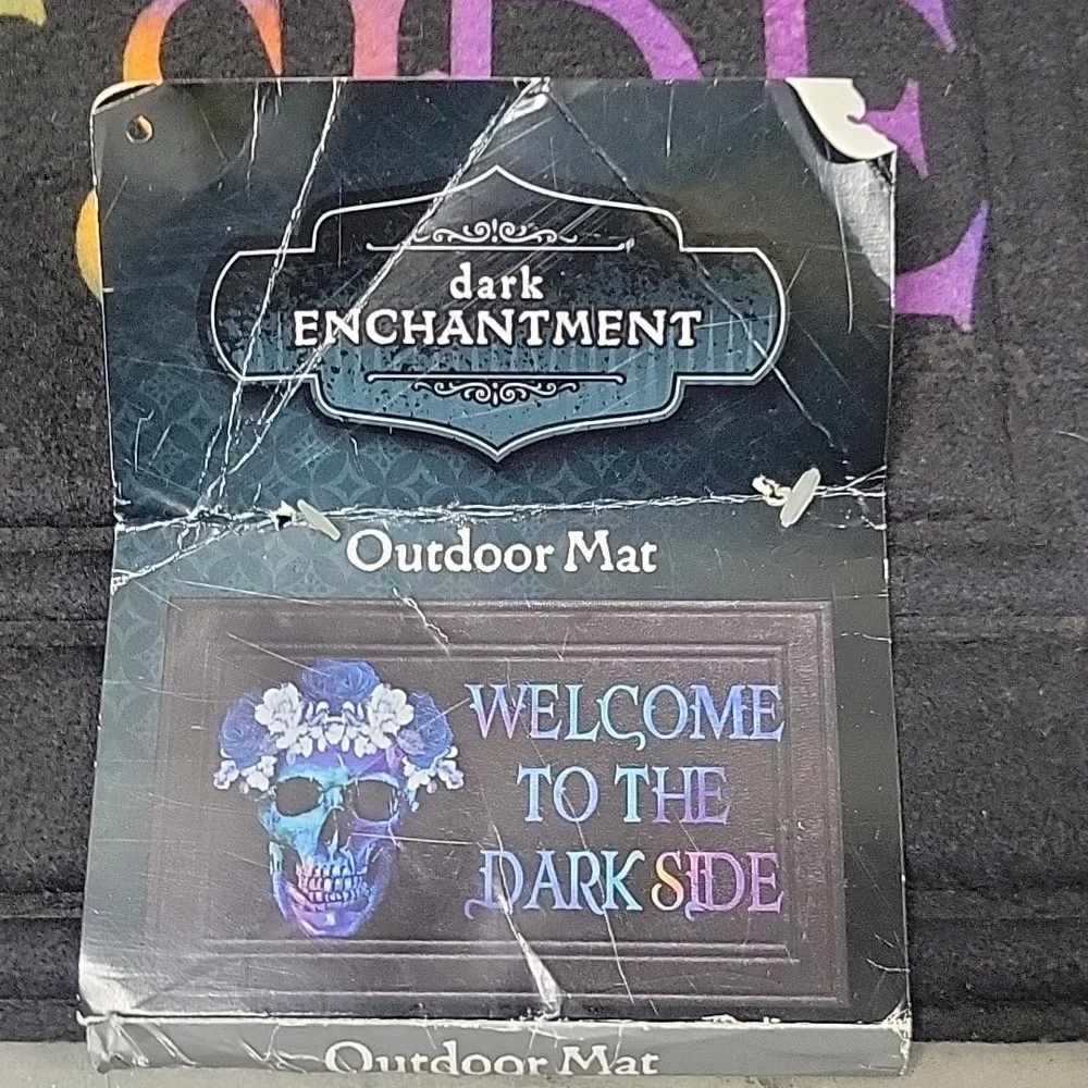 Colorful Skull Welcome Mat. Goth, Hallowee. Holidays.
